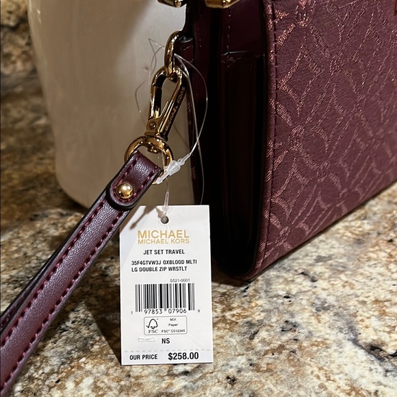 MICHAEL KORS NWT MIRELLA DOUBLE ZIP WALLET (OXBLOOD) - Picture 2 of 8